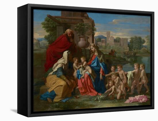 The Holy Family, C.1651 (Oil on Canvas)-Nicolas Poussin-Framed Premier Image Canvas