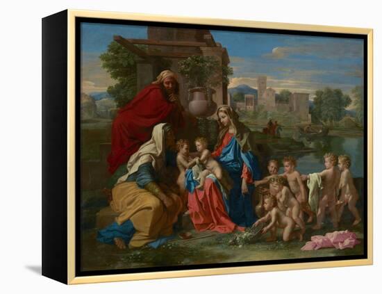 The Holy Family, C.1651 (Oil on Canvas)-Nicolas Poussin-Framed Premier Image Canvas