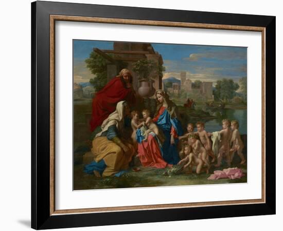 The Holy Family, C.1651 (Oil on Canvas)-Nicolas Poussin-Framed Giclee Print