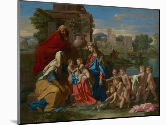 The Holy Family, C.1651 (Oil on Canvas)-Nicolas Poussin-Mounted Giclee Print