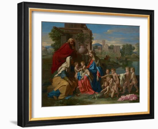 The Holy Family, C.1651 (Oil on Canvas)-Nicolas Poussin-Framed Giclee Print