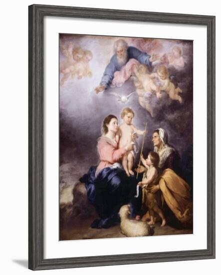 The Holy Family, Called the Virgin of Seville, 1670-Bartolome Esteban Murillo-Framed Giclee Print