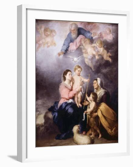 The Holy Family, Called the Virgin of Seville, 1670-Bartolome Esteban Murillo-Framed Giclee Print