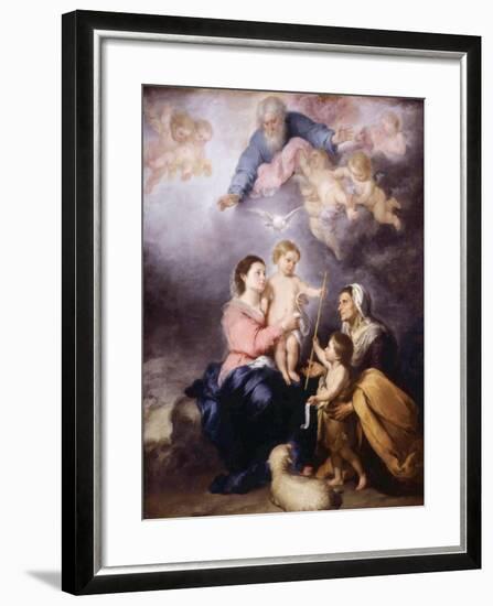 The Holy Family, Called the Virgin of Seville, 1670-Bartolome Esteban Murillo-Framed Giclee Print