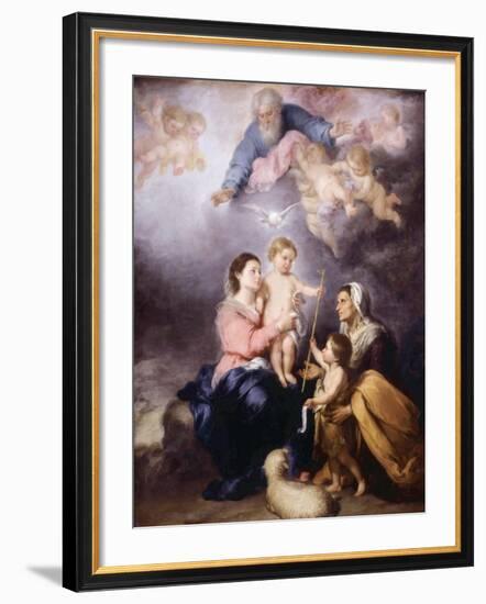 The Holy Family, Called the Virgin of Seville, 1670-Bartolome Esteban Murillo-Framed Giclee Print