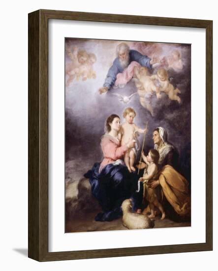 The Holy Family, Called the Virgin of Seville, 1670-Bartolome Esteban Murillo-Framed Giclee Print