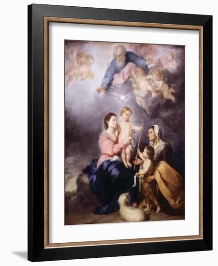 The Holy Family, Called the Virgin of Seville, 1670-Bartolome Esteban Murillo-Framed Giclee Print