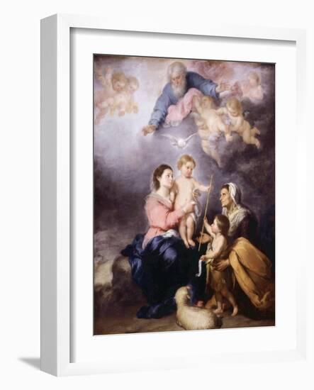 The Holy Family, Called the Virgin of Seville, 1670-Bartolome Esteban Murillo-Framed Giclee Print