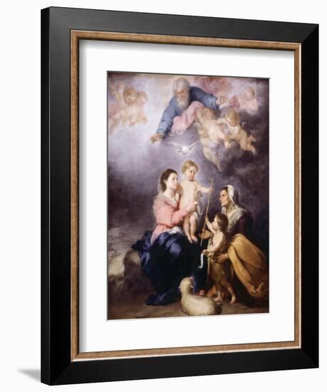 The Holy Family, Called the Virgin of Seville, 1670-Bartolome Esteban Murillo-Framed Giclee Print