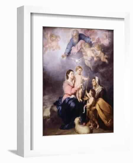 The Holy Family, Called the Virgin of Seville, 1670-Bartolome Esteban Murillo-Framed Giclee Print