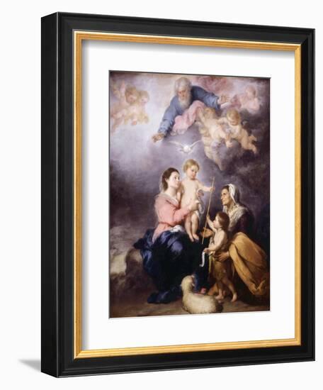 The Holy Family, Called the Virgin of Seville, 1670-Bartolome Esteban Murillo-Framed Giclee Print