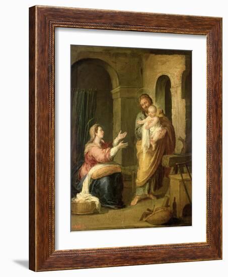 The Holy Family, circa 1660-70-Bartolome Esteban Murillo-Framed Giclee Print