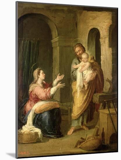 The Holy Family, circa 1660-70-Bartolome Esteban Murillo-Mounted Giclee Print