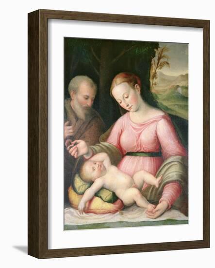 The Holy Family in a Mountainous Landscape-Giulio Romano-Framed Giclee Print