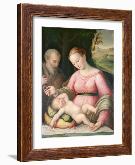 The Holy Family in a Mountainous Landscape-Giulio Romano-Framed Giclee Print