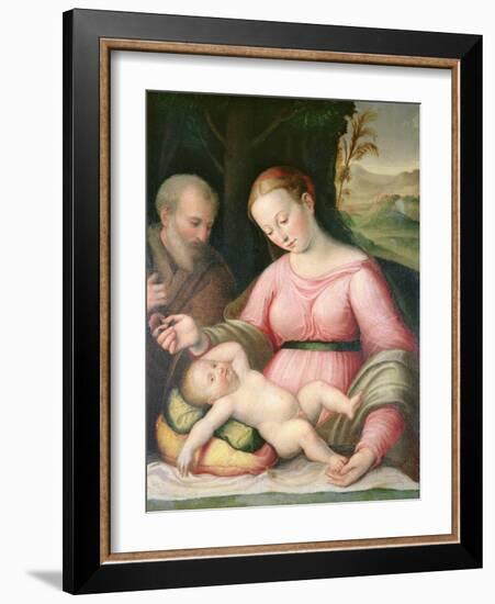 The Holy Family in a Mountainous Landscape-Giulio Romano-Framed Giclee Print