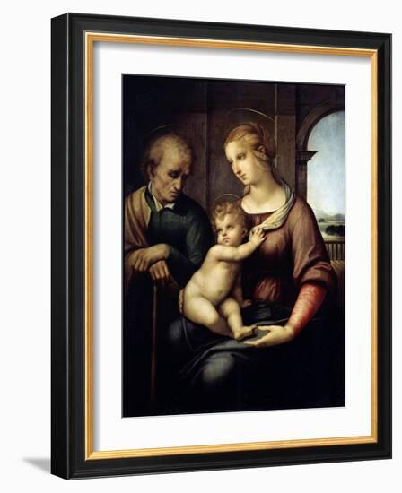 The Holy Family (Madonna with Beardless Josep), C1505-C1506-Raphael-Framed Giclee Print