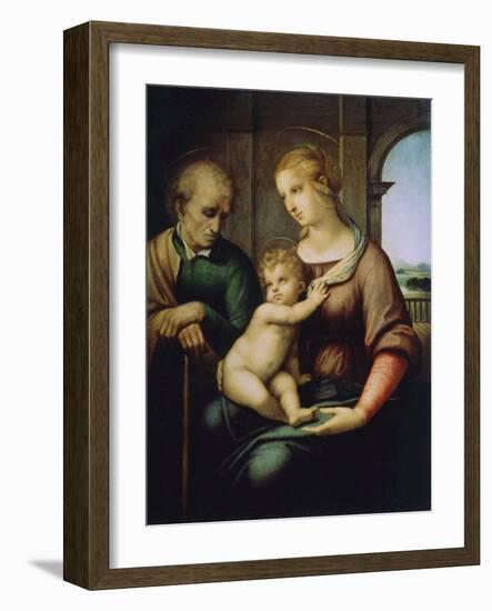 The Holy Family, or Madonna with the Beardless Joseph, C1506-Raphael-Framed Giclee Print