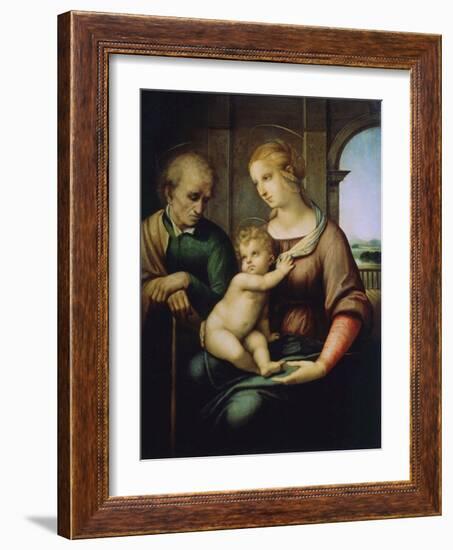 The Holy Family, or Madonna with the Beardless Joseph, C1506-Raphael-Framed Giclee Print