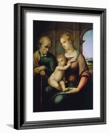 The Holy Family, or Madonna with the Beardless Joseph, C1506-Raphael-Framed Giclee Print