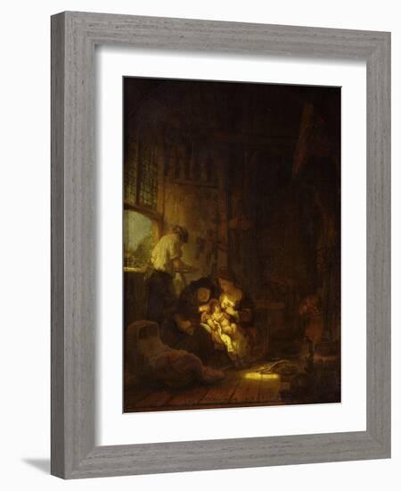 The Holy Family or the Carpenter's House, 1640-Rembrandt van Rijn-Framed Giclee Print