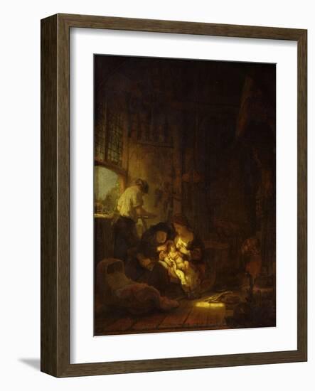 The Holy Family or the Carpenter's House, 1640-Rembrandt van Rijn-Framed Giclee Print