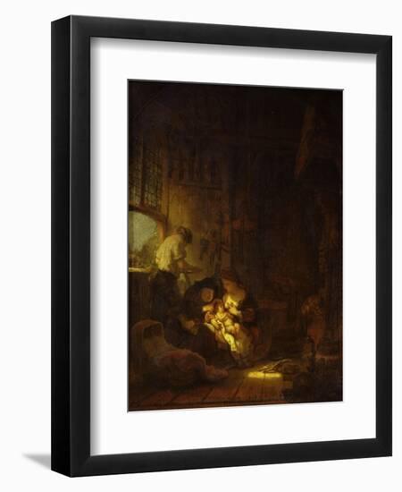 The Holy Family or the Carpenter's House, 1640-Rembrandt van Rijn-Framed Giclee Print