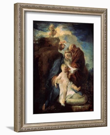 The Holy Family (Rest on the Flight into Egyp), 1719-Jean-Antoine Watteau-Framed Giclee Print