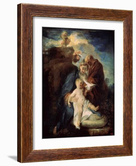 The Holy Family (Rest on the Flight into Egyp), 1719-Jean-Antoine Watteau-Framed Giclee Print