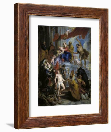 The Holy Family surrounded by Saints, ca. 1630-Peter Paul Rubens-Framed Giclee Print