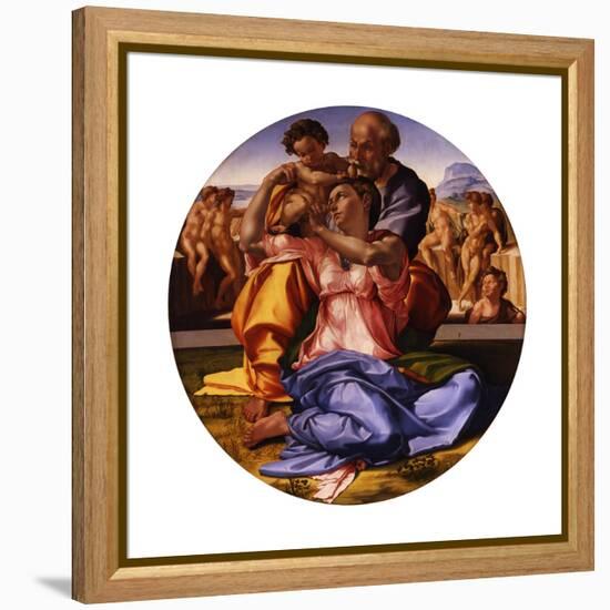 The Holy Family (The Doni Tond)-Michelangelo Buonarroti-Framed Premier Image Canvas