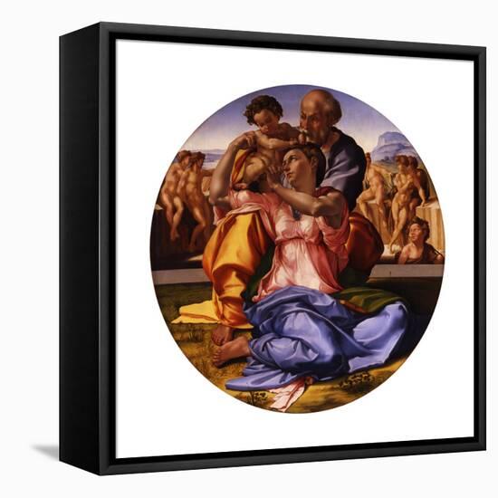 The Holy Family (The Doni Tond)-Michelangelo Buonarroti-Framed Premier Image Canvas