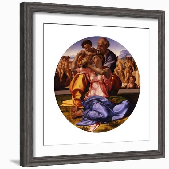 The Holy Family (The Doni Tond)-Michelangelo Buonarroti-Framed Giclee Print