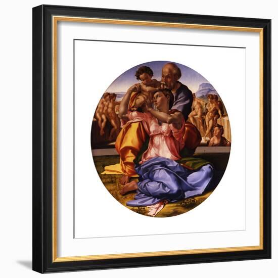 The Holy Family (The Doni Tond)-Michelangelo Buonarroti-Framed Giclee Print