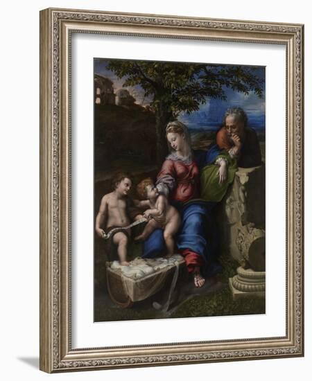 The Holy Family under an Oak Tree, Ca 1518-Raphael-Framed Giclee Print