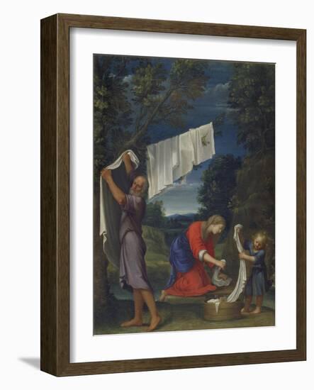 The Holy Family Washing Clothes-Lucio Massari-Framed Giclee Print