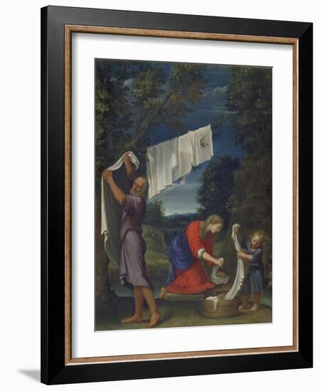 The Holy Family Washing Clothes-Lucio Massari-Framed Giclee Print