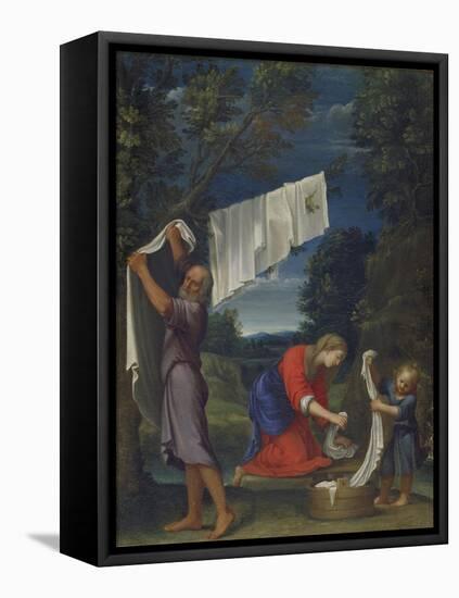 The Holy Family Washing Clothes-Lucio Massari-Framed Premier Image Canvas