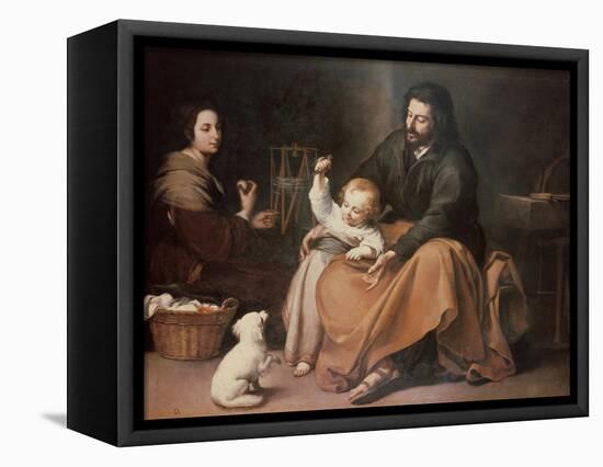 The Holy Family with a Bird-Bartolome Esteban Murillo-Framed Premier Image Canvas