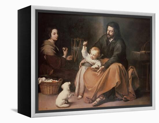 The Holy Family with a Bird-Bartolome Esteban Murillo-Framed Premier Image Canvas