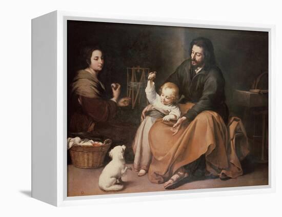The Holy Family with a Bird-Bartolome Esteban Murillo-Framed Premier Image Canvas