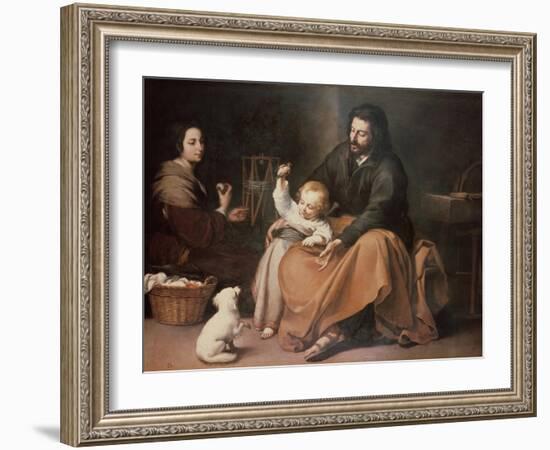 The Holy Family with a Bird-Bartolome Esteban Murillo-Framed Giclee Print