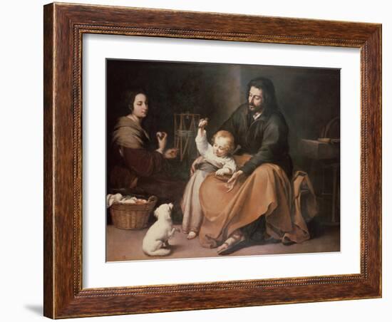 The Holy Family with a Bird-Bartolome Esteban Murillo-Framed Giclee Print