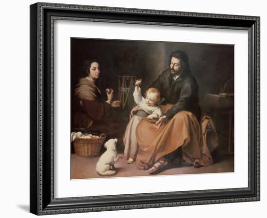 The Holy Family with a Bird-Bartolome Esteban Murillo-Framed Giclee Print