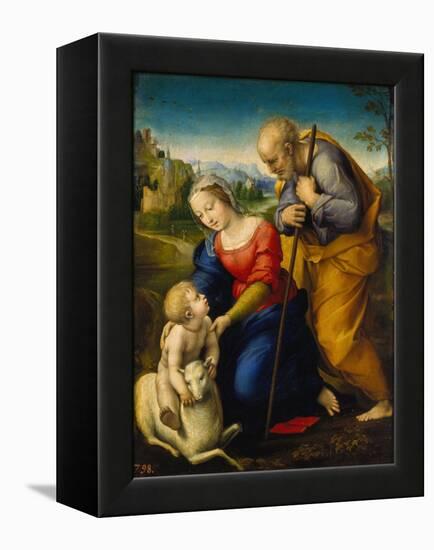 The Holy Family with a Lamb, 1507-Raphael-Framed Premier Image Canvas