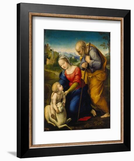 The Holy Family with a Lamb, 1507-Raphael-Framed Giclee Print