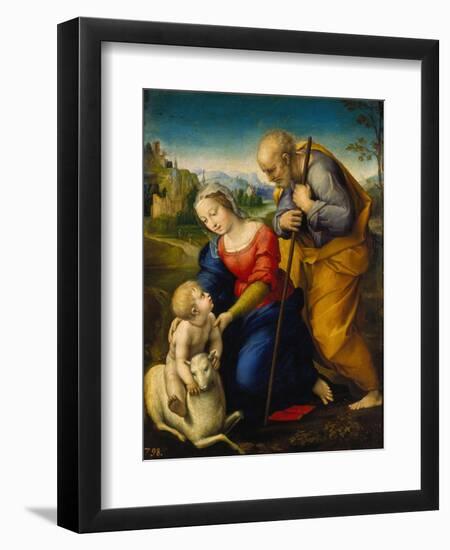 The Holy Family with a Lamb, 1507-Raphael-Framed Giclee Print