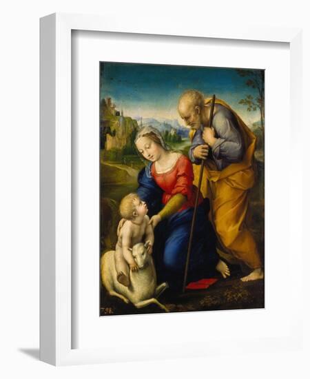 The Holy Family with a Lamb, 1507-Raphael-Framed Giclee Print