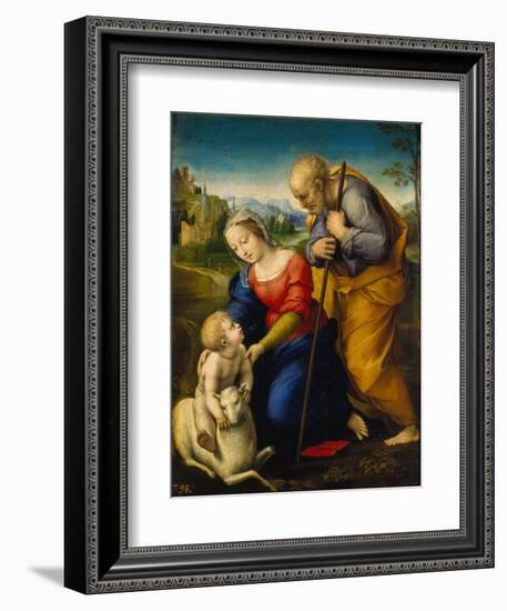 The Holy Family with a Lamb, 1507-Raphael-Framed Giclee Print