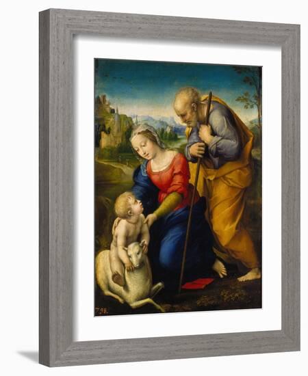 The Holy Family with a Lamb, 1507-Raphael-Framed Giclee Print